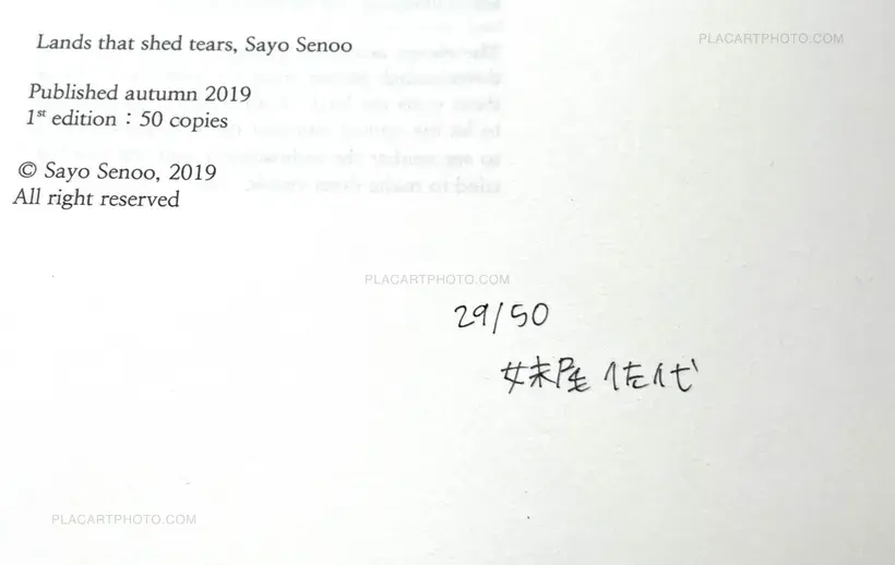 Sayo Senoo – Lands that shed tears (Edt of 30. Signed and numbered)